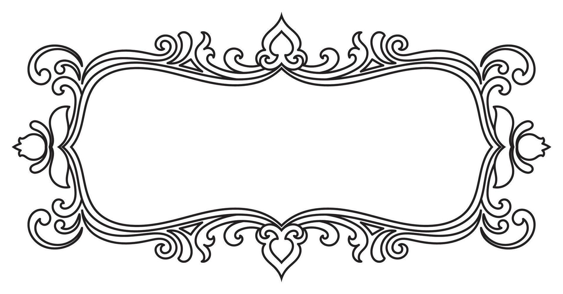 Black frame for name tag, vintage prayer frame pattern for decoration, card making, greeting card elements vector