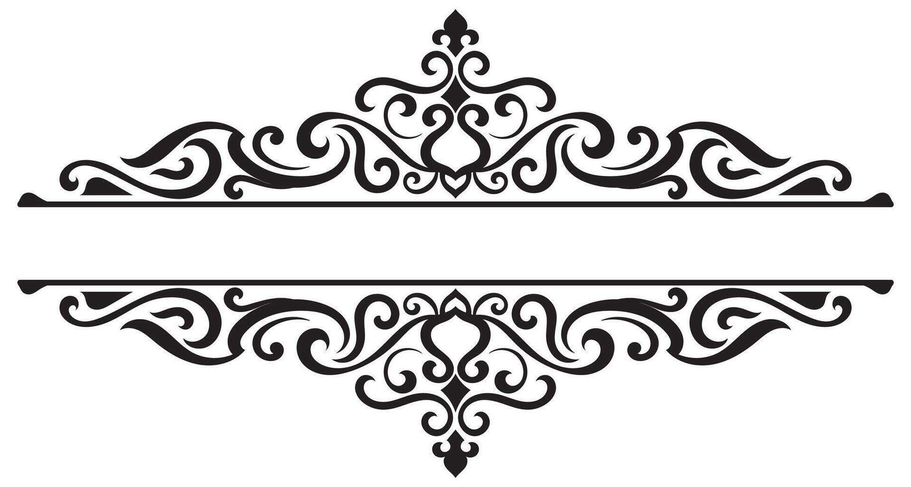 Vintage pattern, abstract frame, vintage scroll lines, classic elements vector