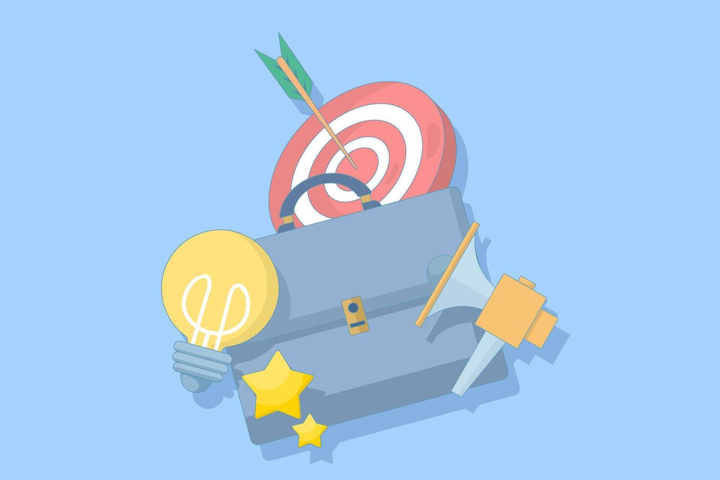 Marketing toolbox with various creative elements vector