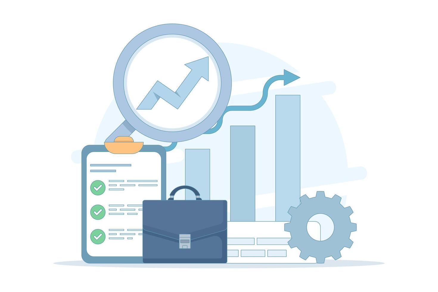 Graphs and tools for business growth vector