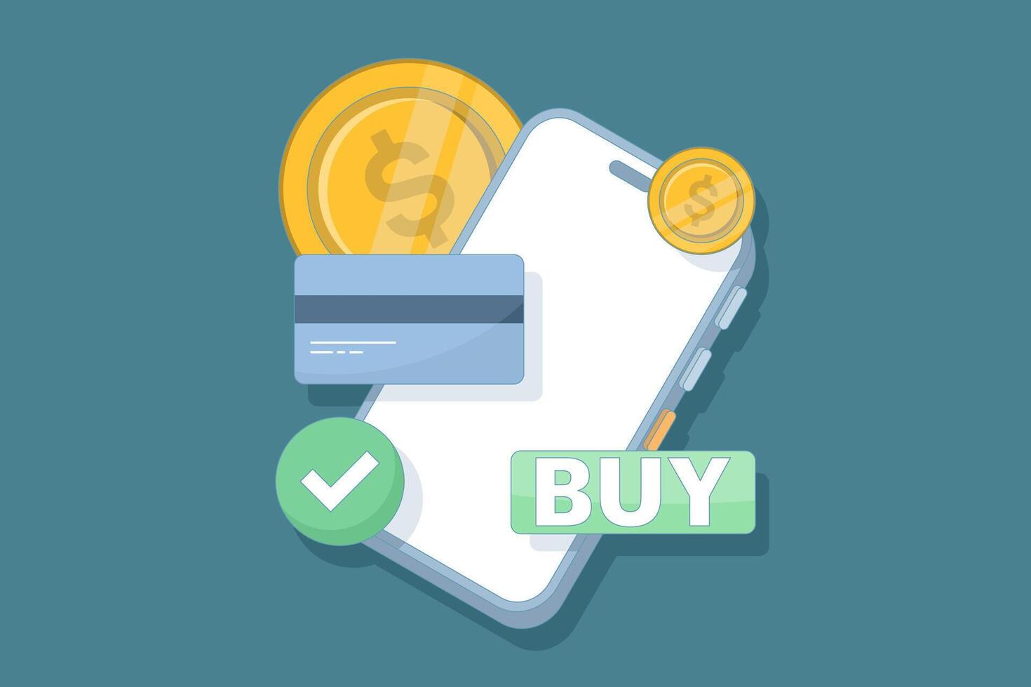 digital transaction concept, secure money transfer and payment gateway, encrypted transactions, digital wallet and secure payment options. flat design illustration on background. vector