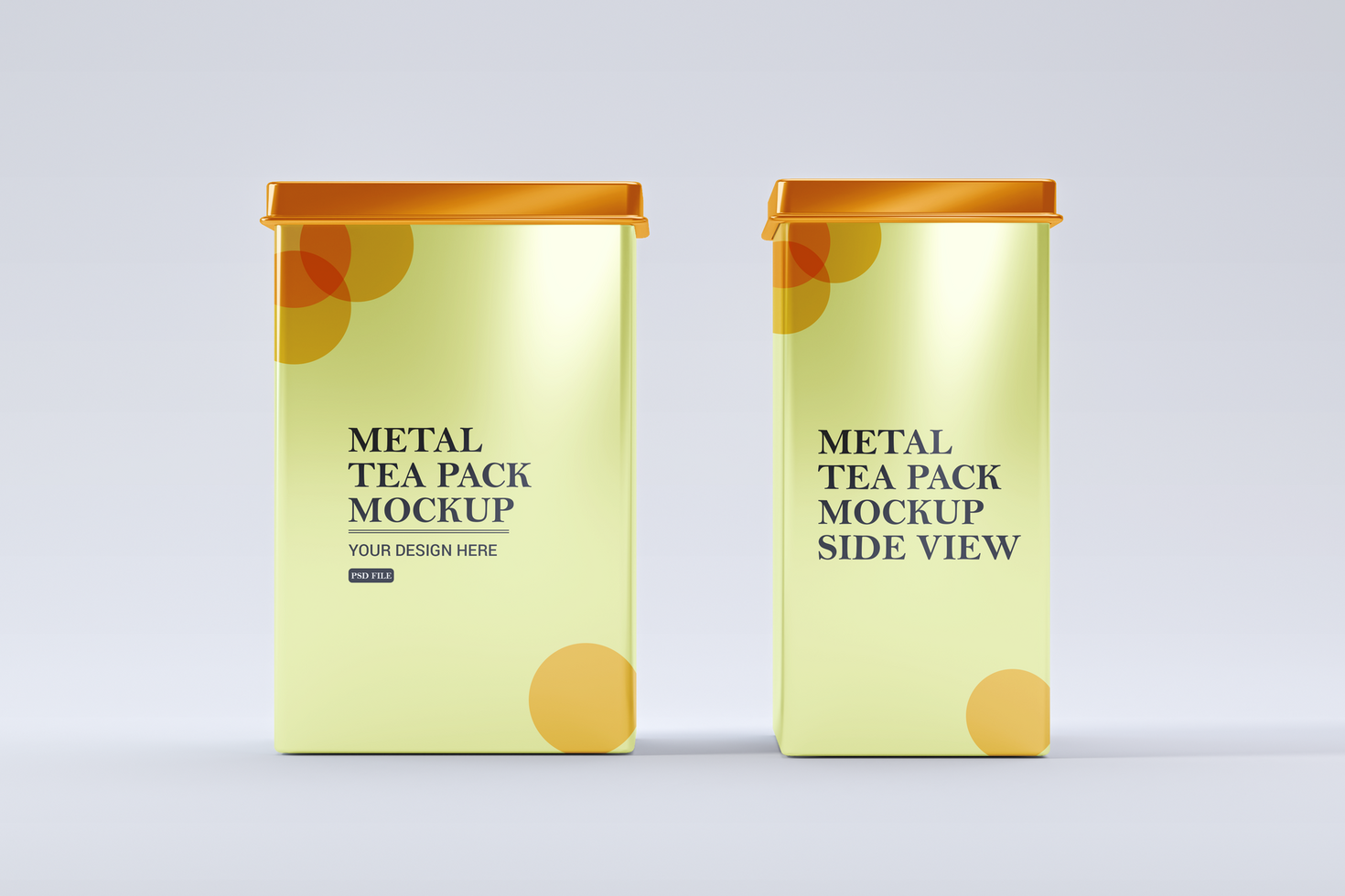 Tea Can Package Mockup design template psd