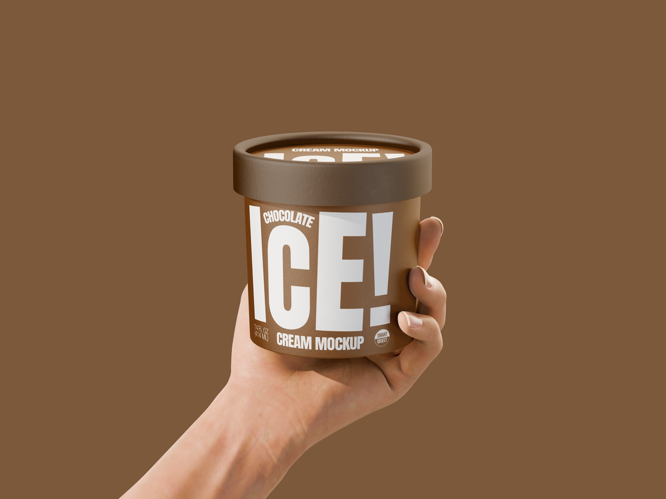 Hand Holding Ice Cream Mockup psd