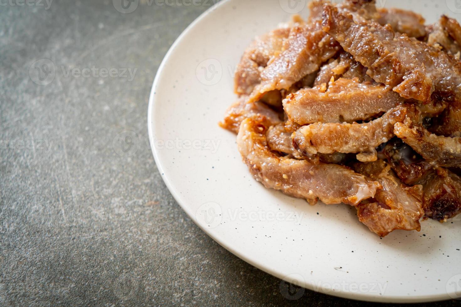 Grilled Pork Neck with Thai Spicy Sauce - Asian food style photo