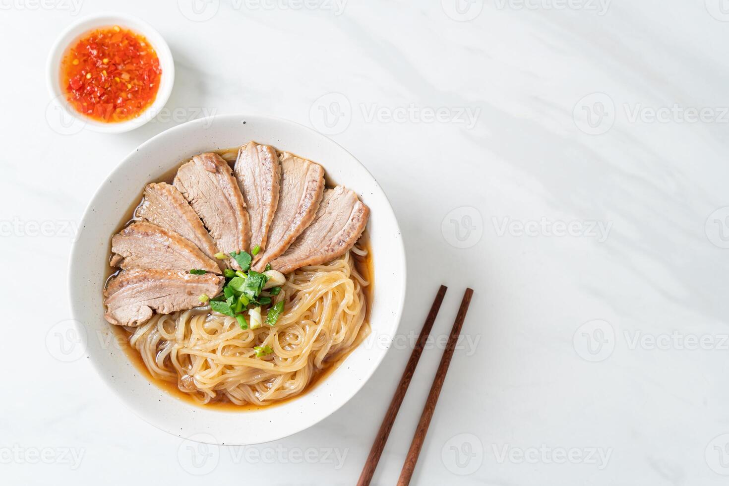duck noodles with stewed duck soup - Asian food style. photo