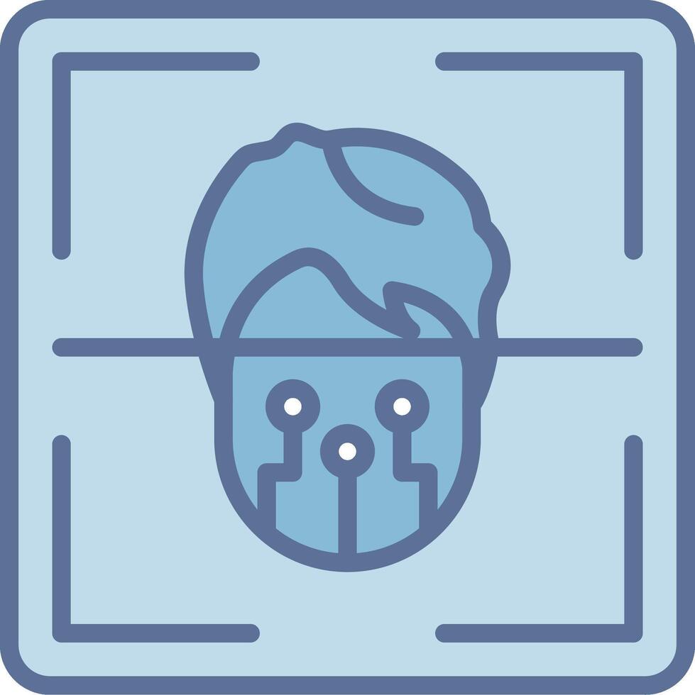 Face Scanner Outlined Concept Piece Sketch vector