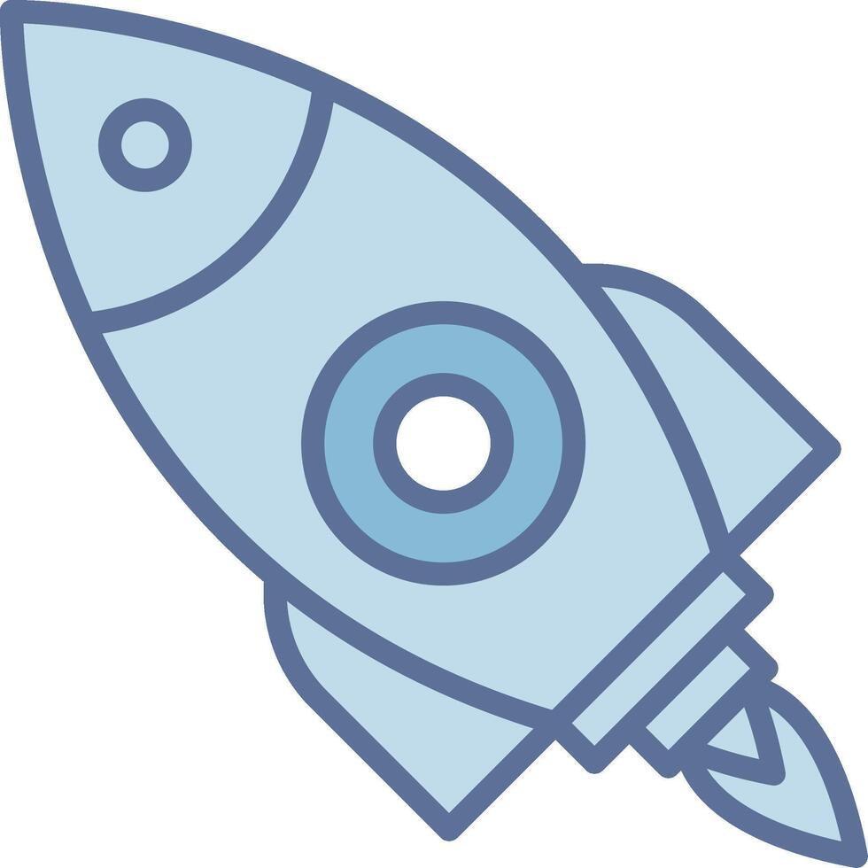 Rocket Outlined Line Art Form vector
