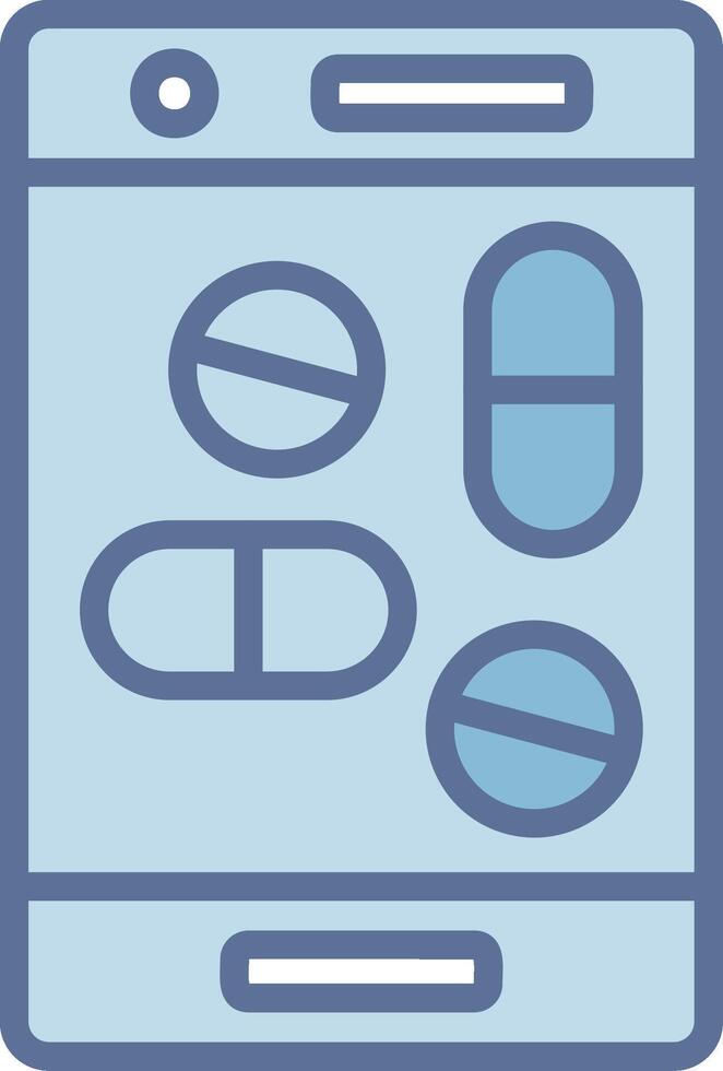 OnLine Two Colour Pharmacy Digital Outline Piece Design vector