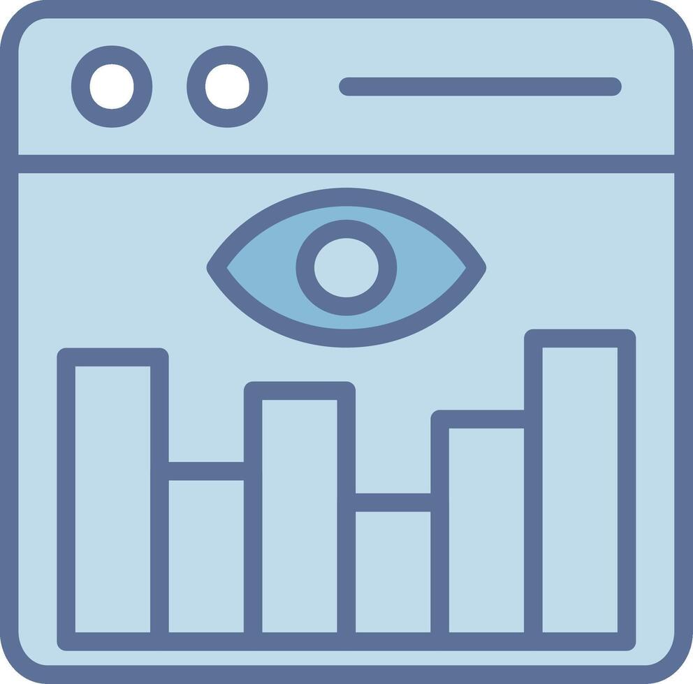 OnLine Two Colour Web Traffic Bright Tone Visual Symbol vector