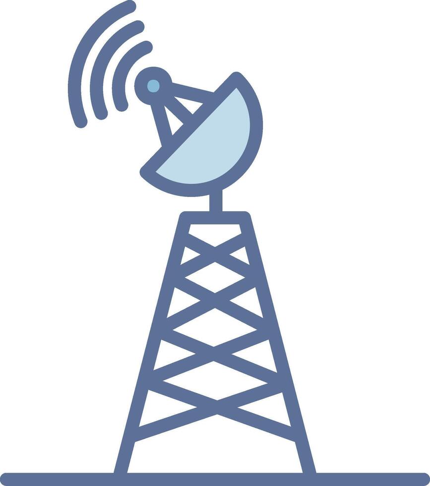 Radar Tower Stylized Flat Drawing Piece vector