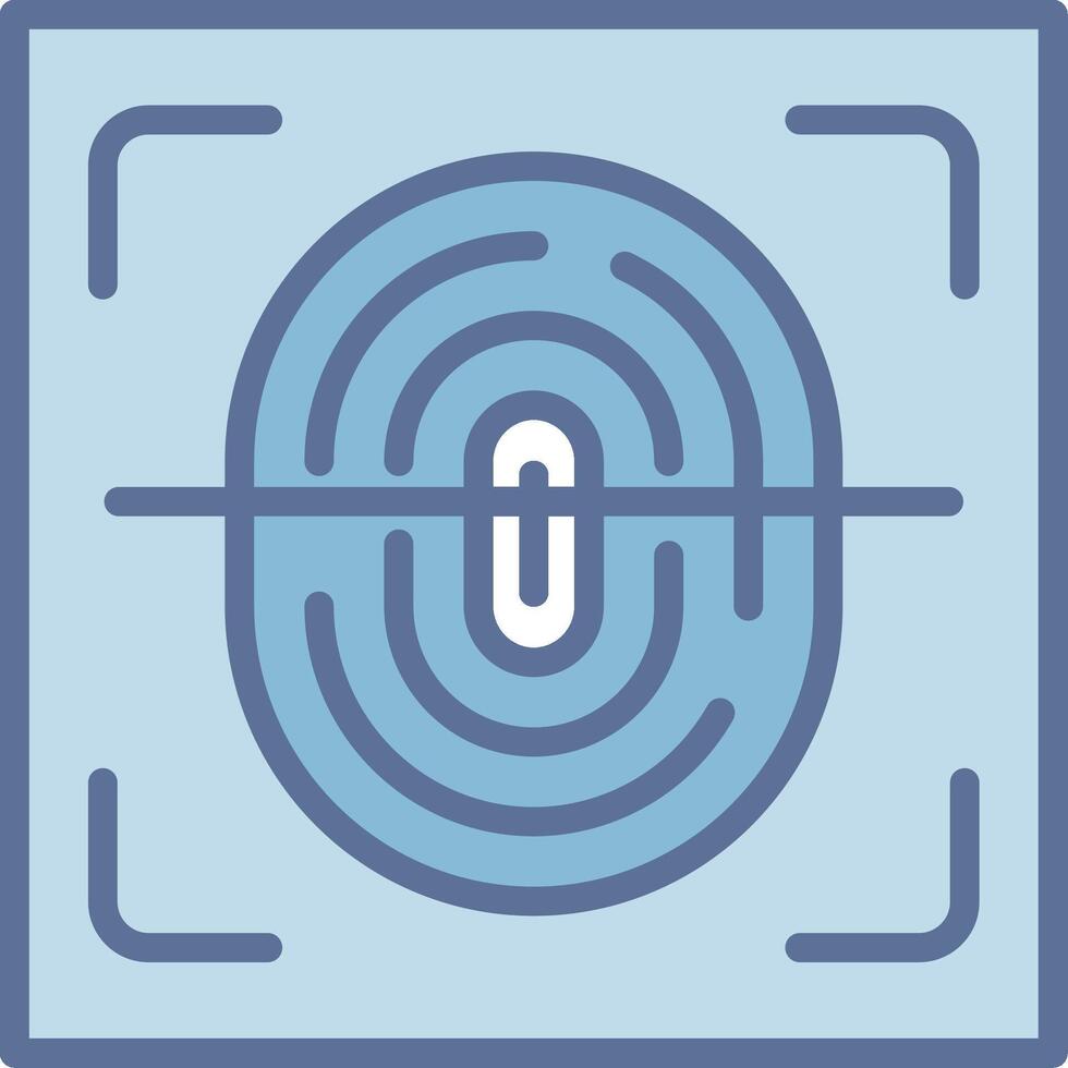 Fingerprint Scanner Solid Fill Symbol Style vector