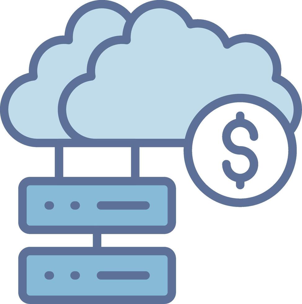 Cloud Database Modern Color Symbol Shape vector
