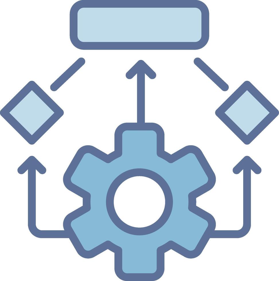 Cogwheel Stylized Flat Drawing Piece vector