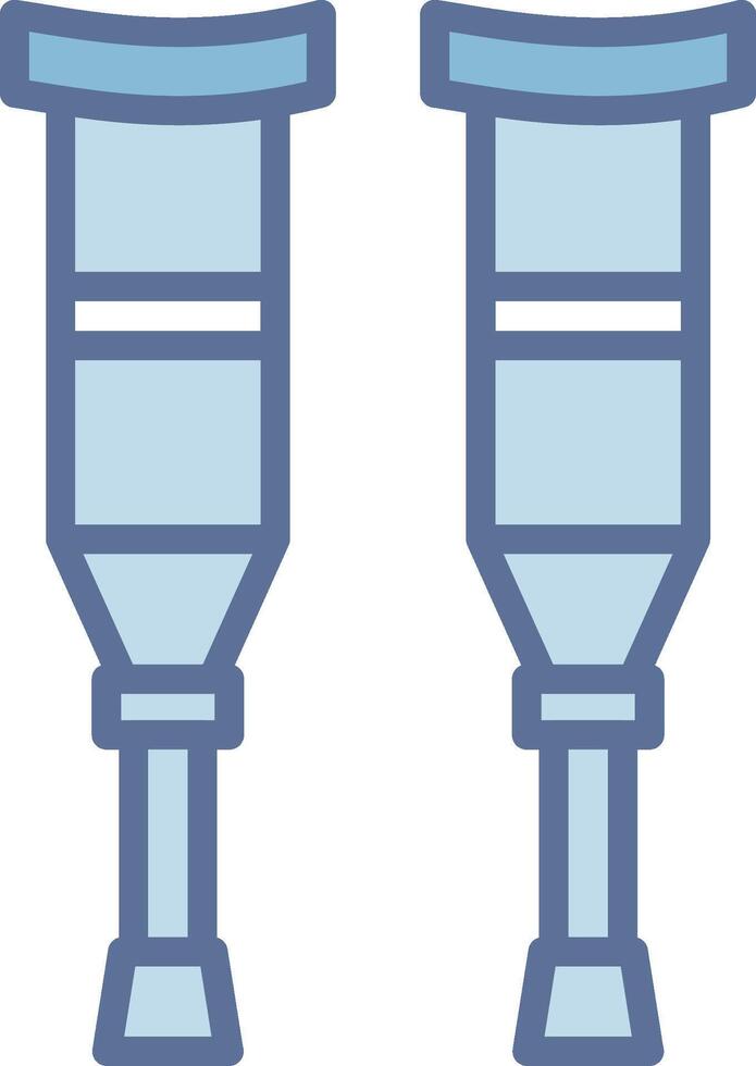 Crutch Color Block Badge Symbol vector