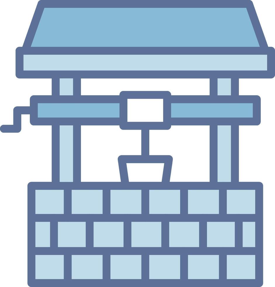 Water Well Soft Outline Graphic Shape vector