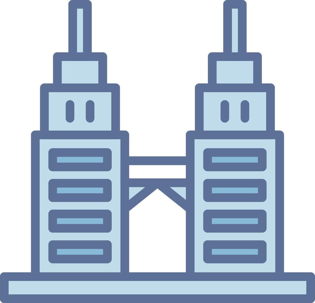 Petronas Twin Tower Pastel Sketch Mark Graphic vector