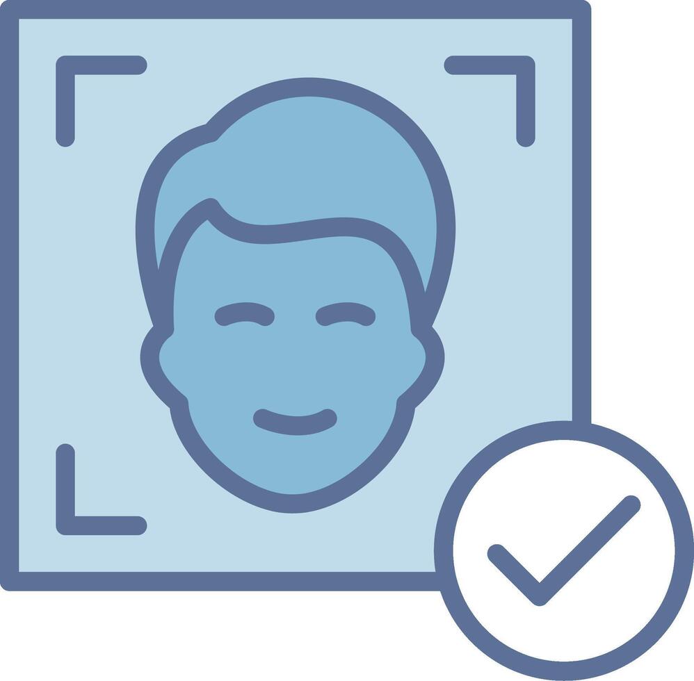 Facial Recognition Thin Graphic Shape Design vector