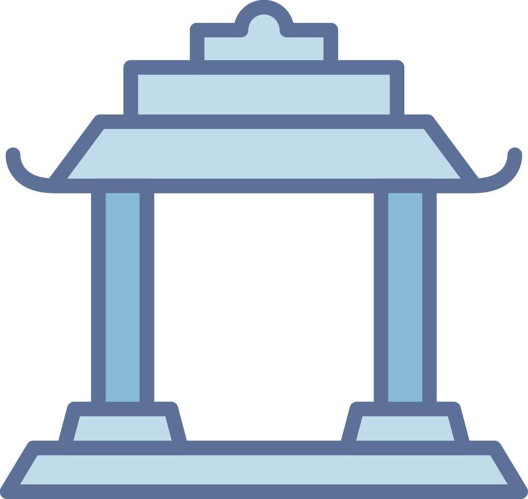 Temple Gate Muted Color Design Layout vector