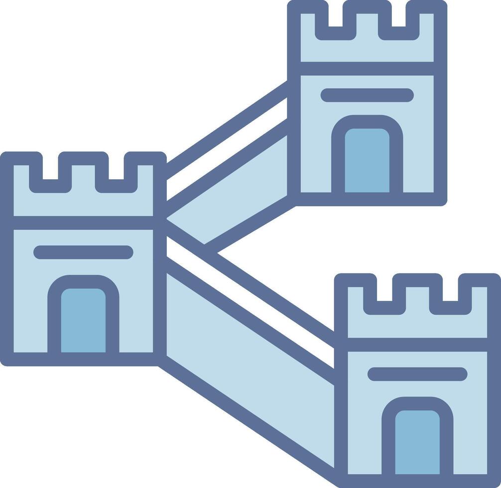 Great Wall Of China Thin Graphic Shape Design vector