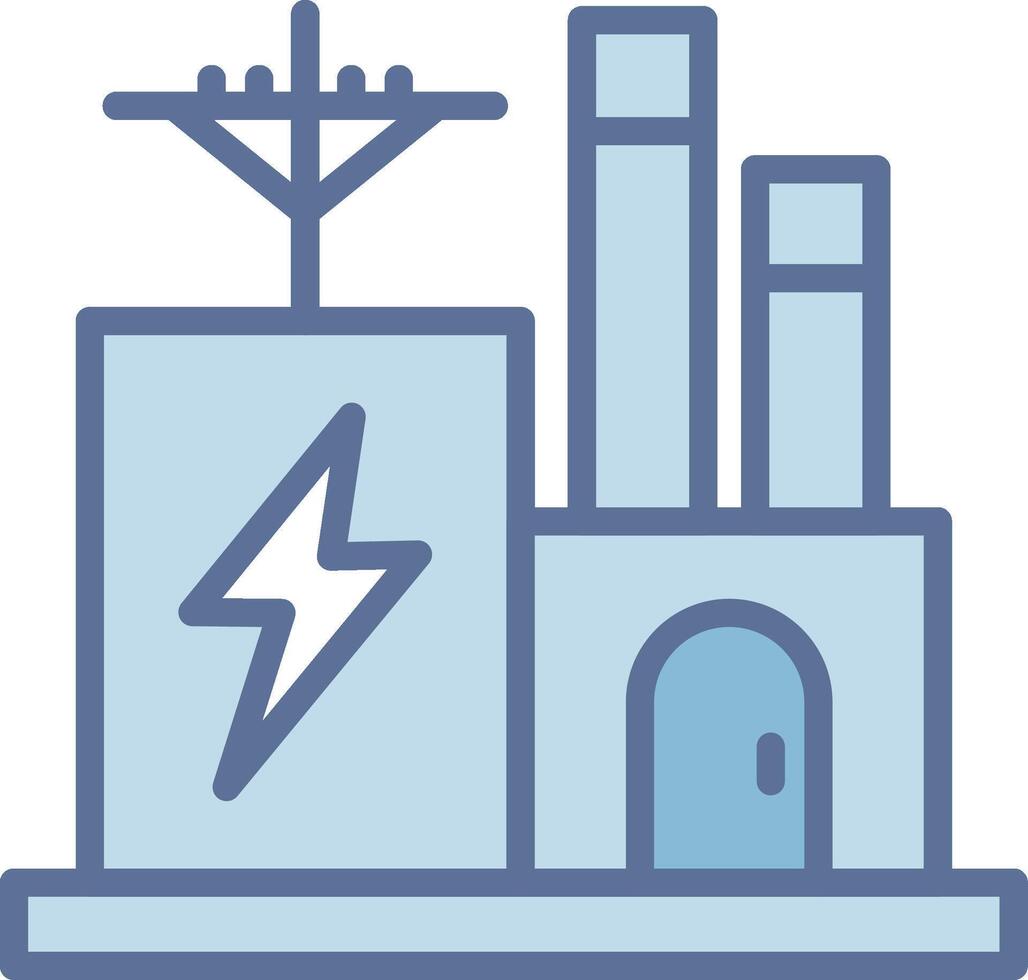 Electric Factory Crisp Outline Artwork Layout vector