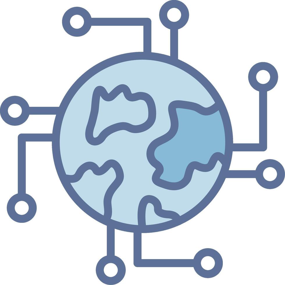 Global Connection Interface Line Graphic Element vector