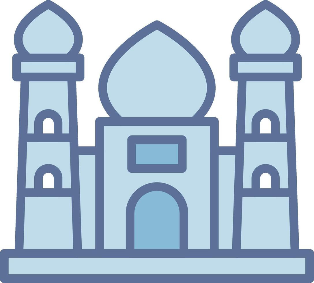 Taj Mahal Color Stroke Symbol Graphic vector