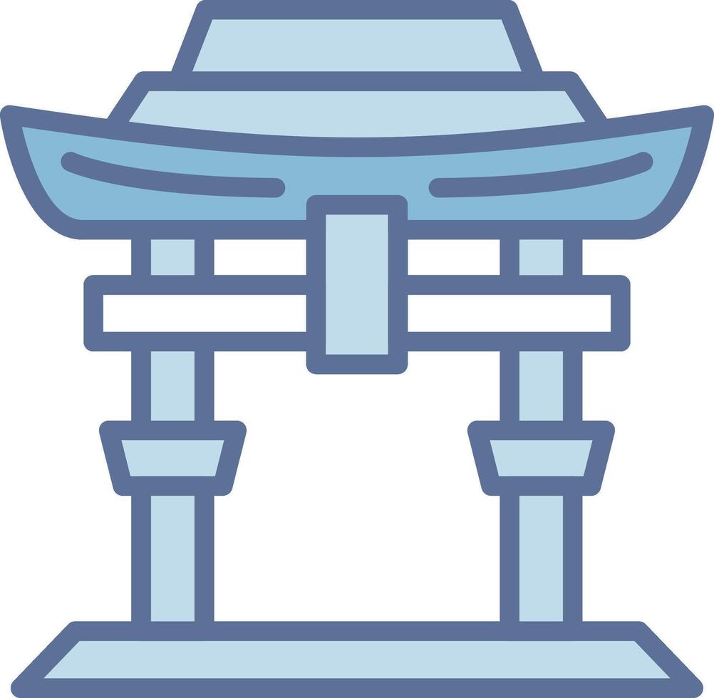 Itsukushima Shrine Clean Sketch Form Layout vector