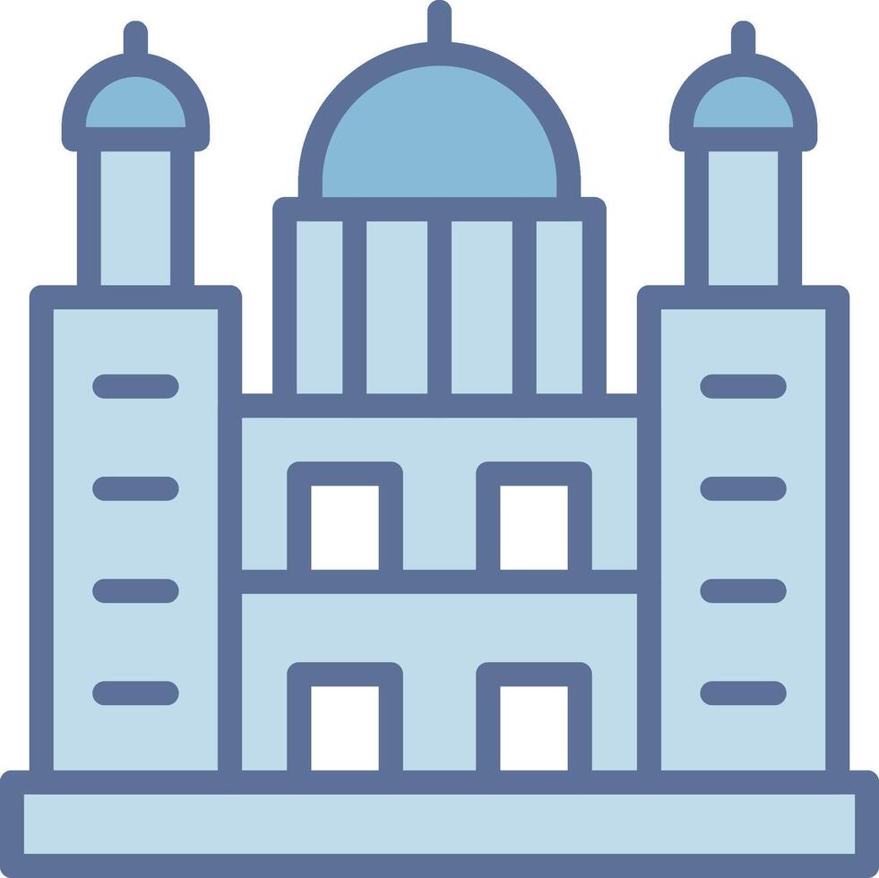 Saint Paul Cathedral Neon UI Symbol Sketch vector