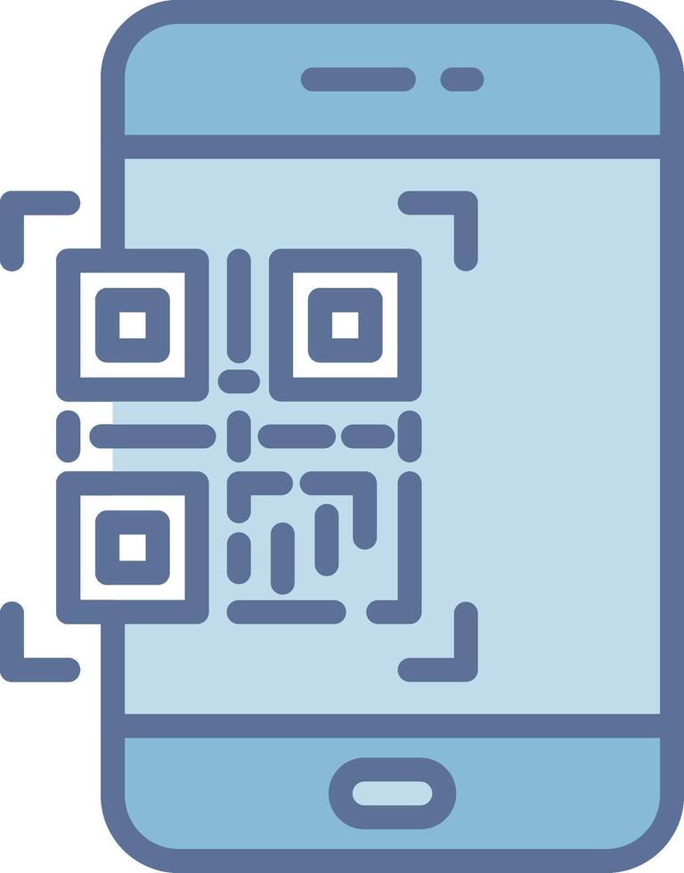 Qr Code Scan Interface Line Graphic Element vector