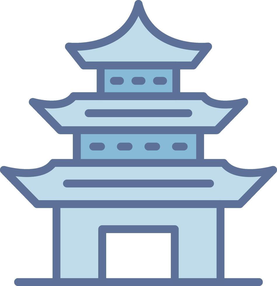 Pagoda Clean Frame Object Illustration vector
