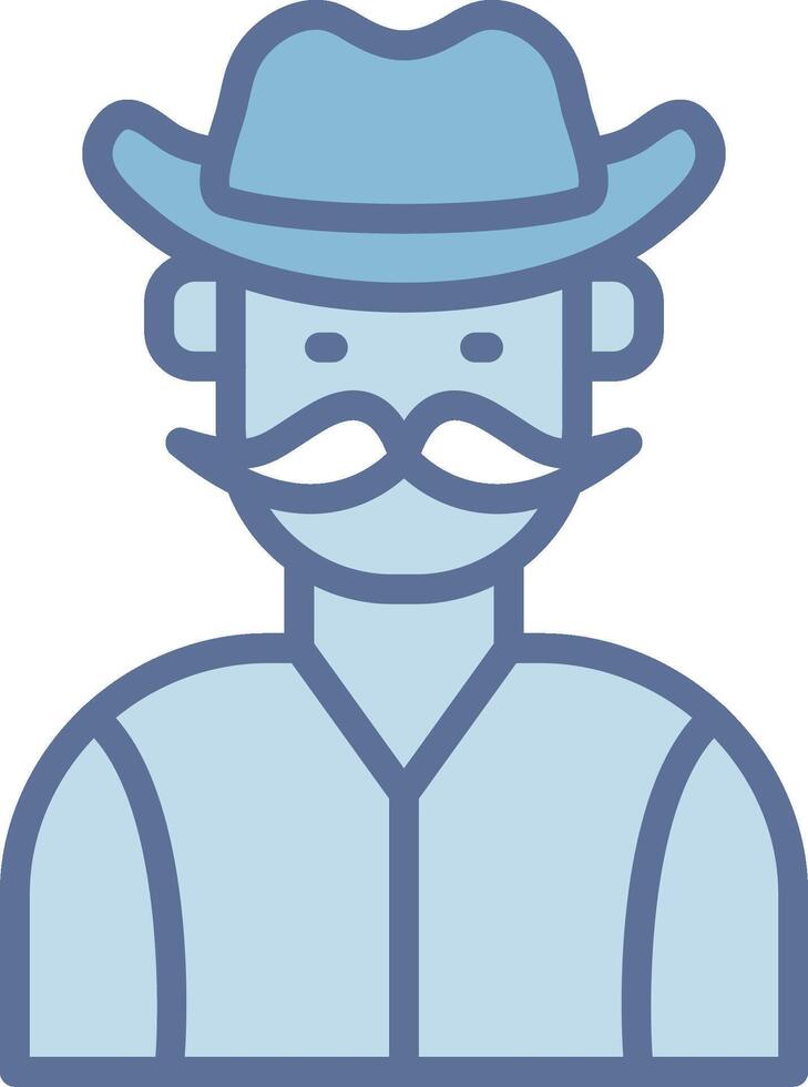Cowboy Soft Outline Graphic Shape vector