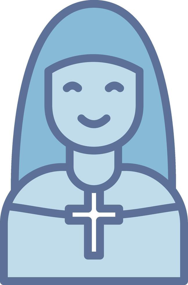 Nun Bold Outline Badge Artwork vector