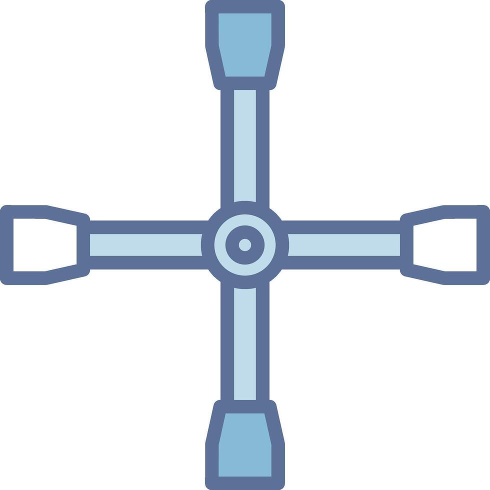 Cross Wrench Color Stroke Symbol Graphic vector