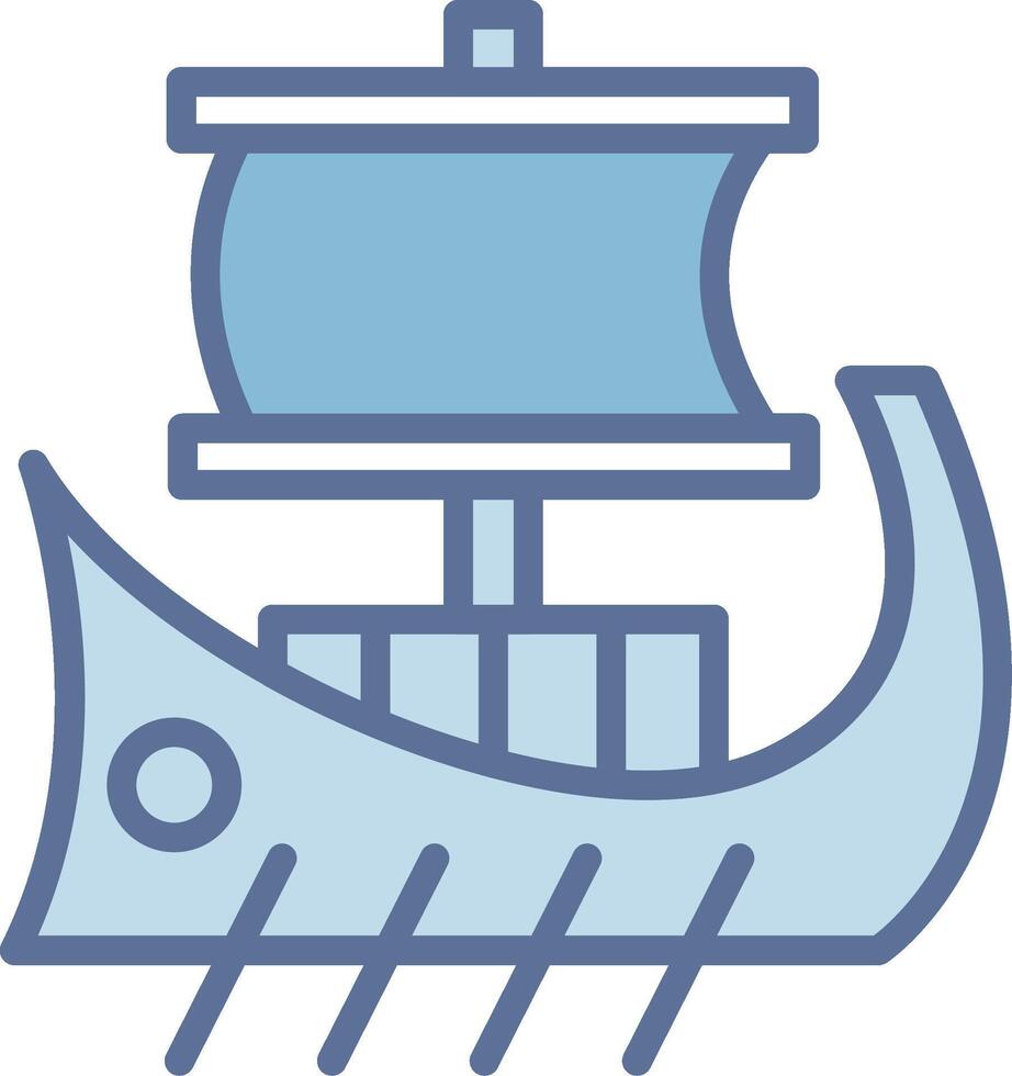Trireme Cool Tone Form Structure vector