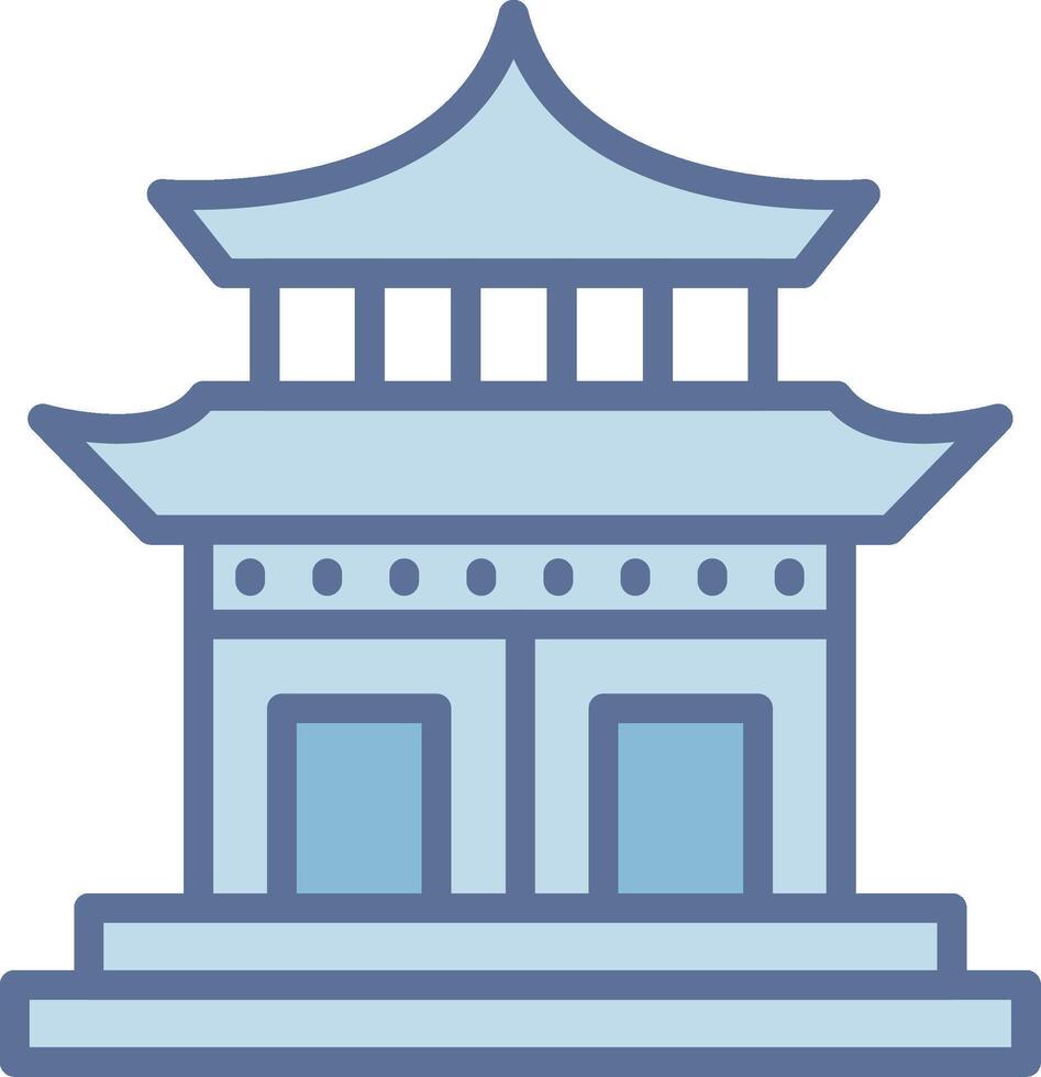 Forbidden City Simplified Line Mark Illustration vector