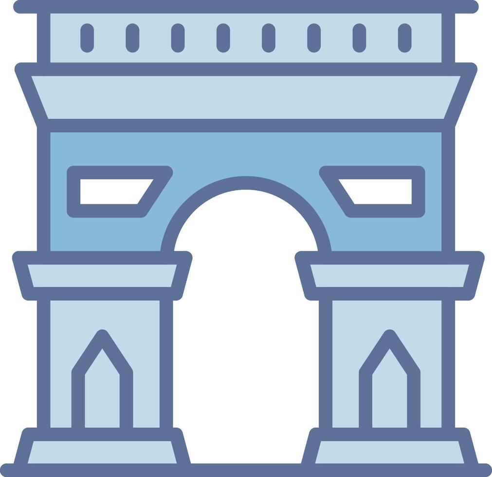 Arch Of Triumph Isometric Web Illustration Element vector