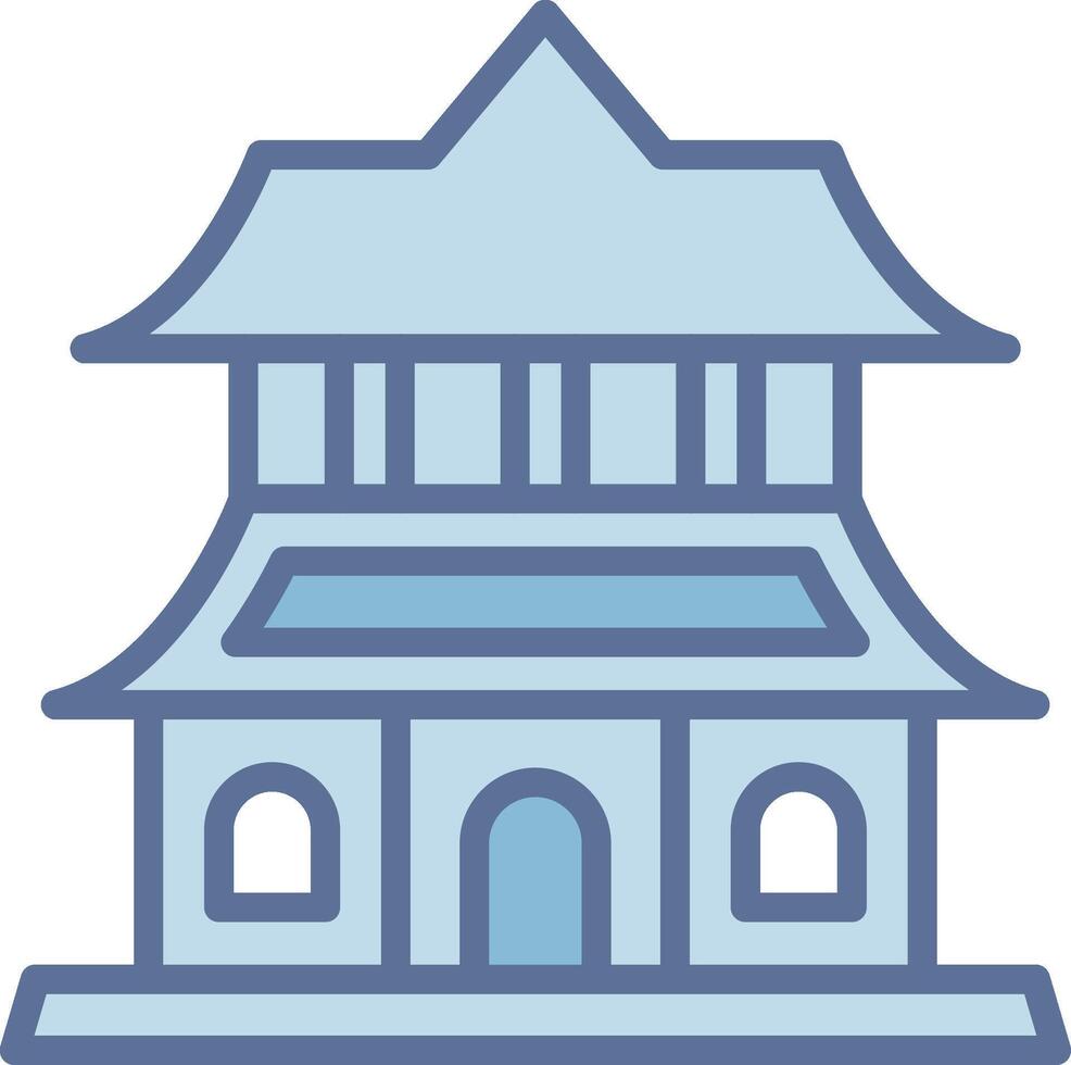 Temple Simplified Line Mark Illustration vector