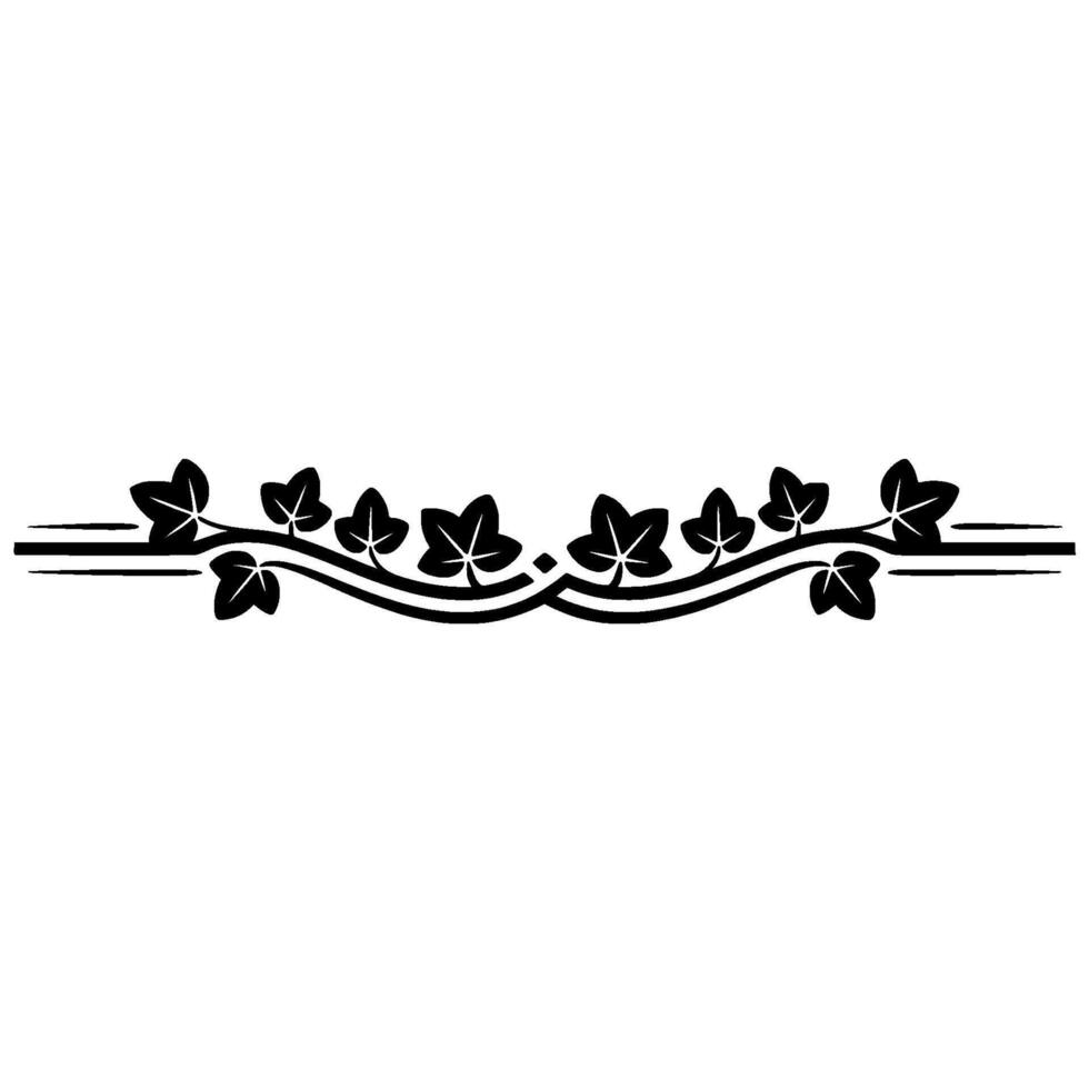 Minimalist Foliage Border Black Ivy Vine on Light Background vector