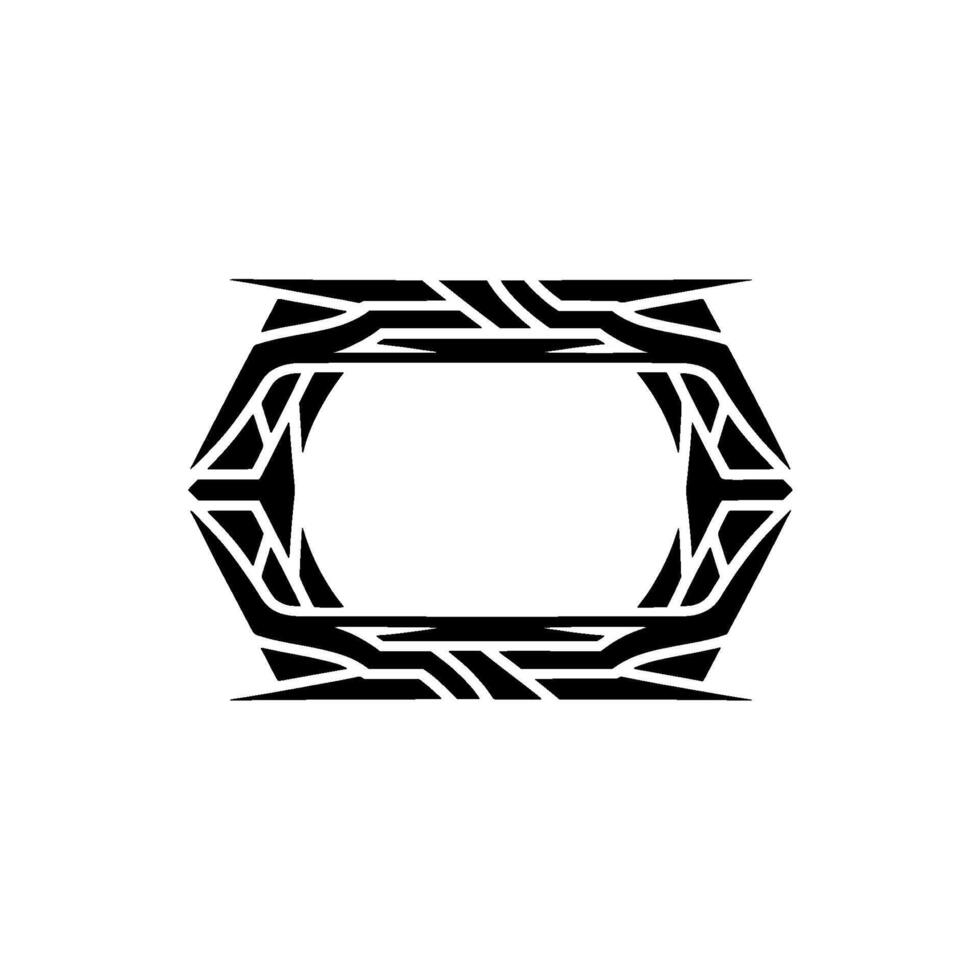 Abstract Geometric Frame, Minimalist Black and White vector