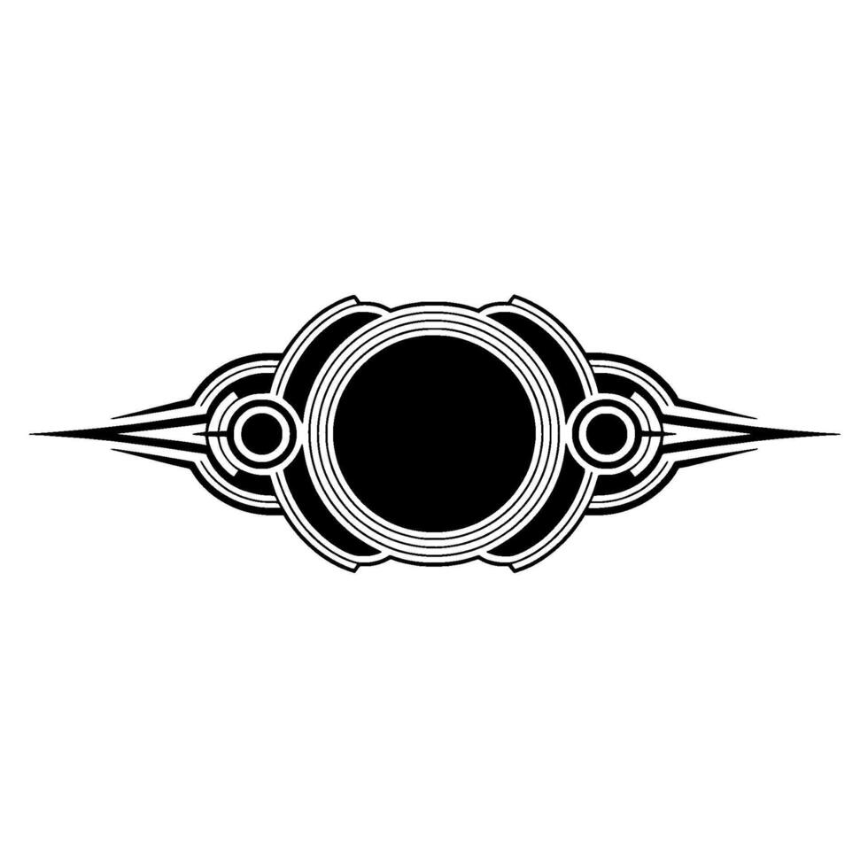 Elegant Art Deco Emblem Black White Geometric vector