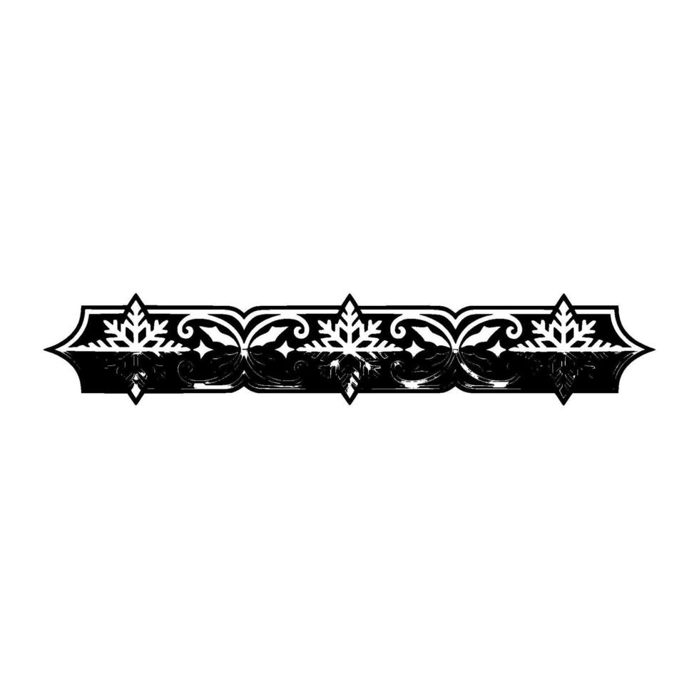 Ornate Black Silver Border Element, Decorative vector