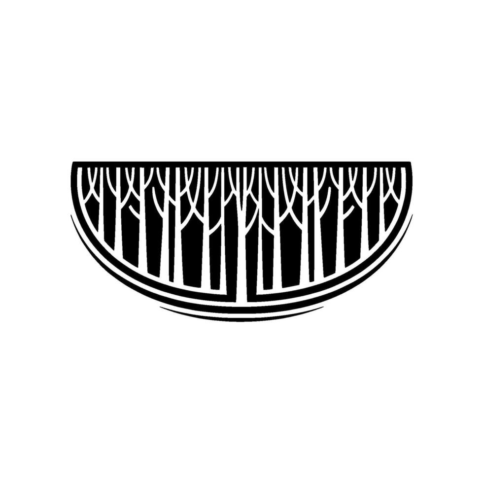 Minimalist Forest Black and White Geometric vector