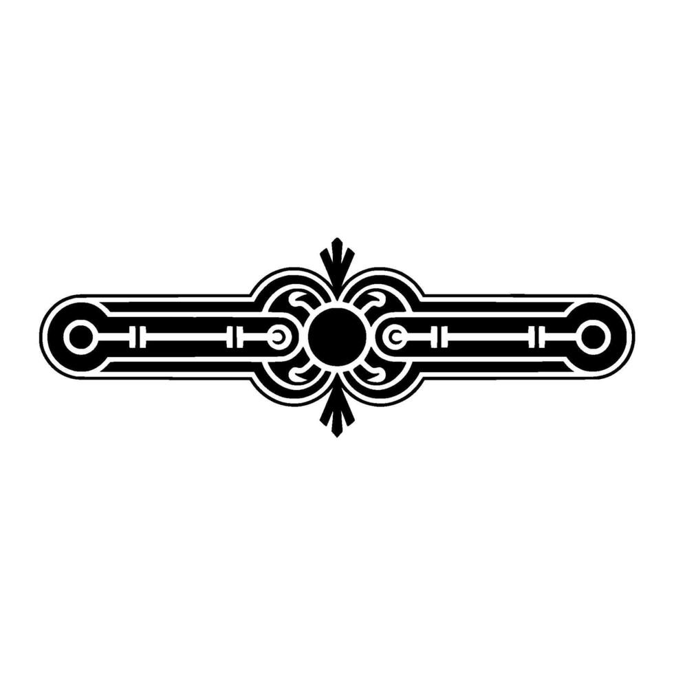 Decorative Black White Ornamental Border Element vector