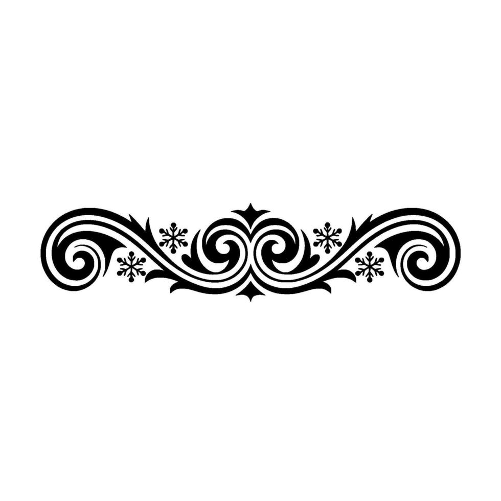 Elegant Black White Winter Swirls Border Element vector