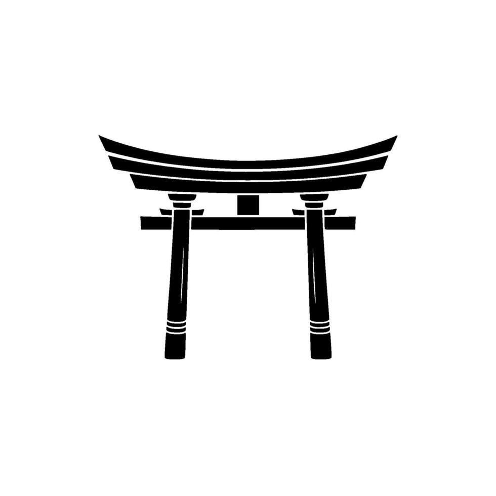 Minimalist Japanese Torii Gate Illustration vector