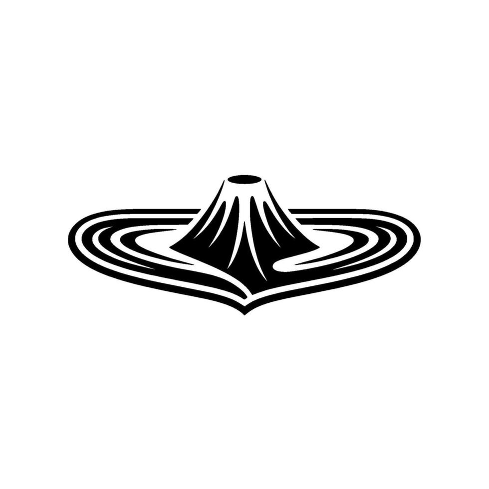 Minimalist Volcano , Black White, Modern vector