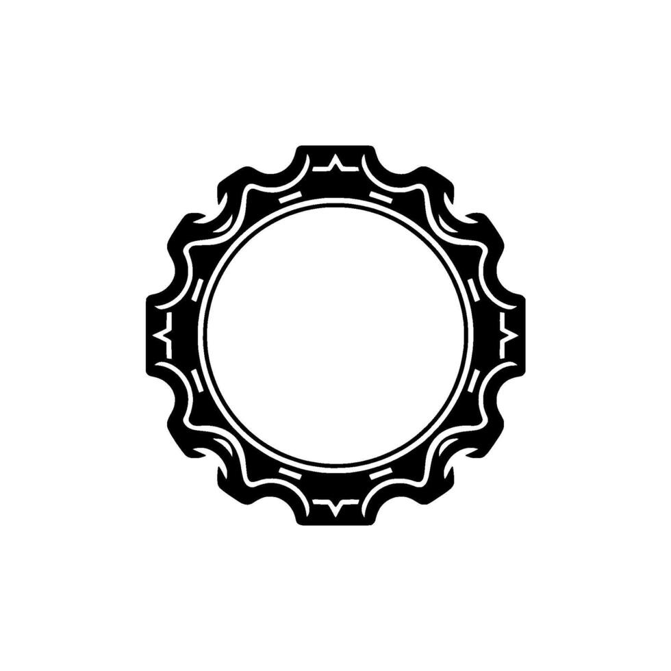 Minimalist Geometric Black and White Circular Frame vector