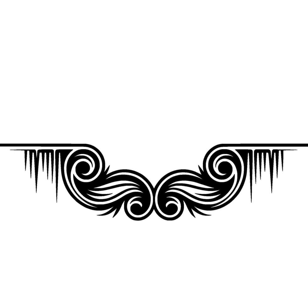 Decorative Black Swirl Ornament on White Background vector