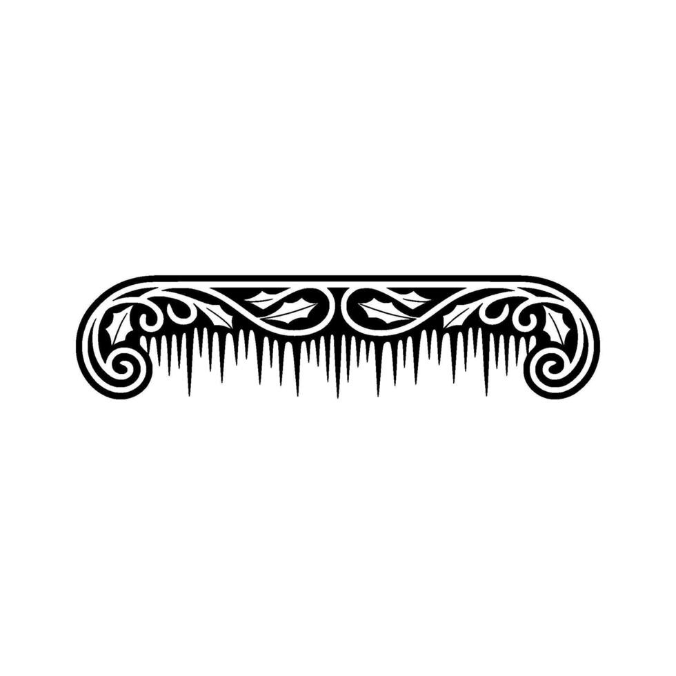 Decorative Winter Border Holly and Icicle Silhouette vector