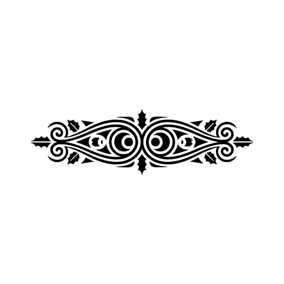 Ornate Black Decorative Border Element on White vector